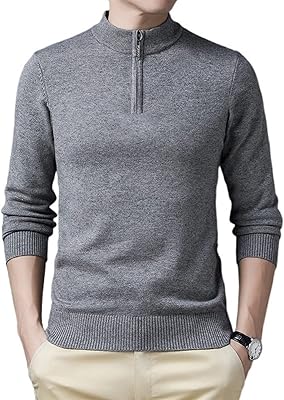 Jandos pull pour homme, coupe ajustée, demi-fermeture éclair, une pièce, veste d'hiver chaude