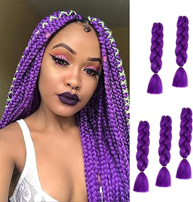 Tresses de cheveux tressées au crochet de couleur ombrée, fibre synthétique kanekalon