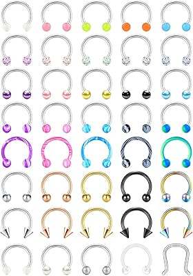 16g acier chirurgical fer à cheval nez septum anneaux piercing bijoux cartilage hélice