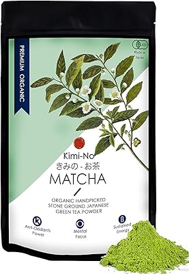 Poudre de thé vert matcha japonais biologique kimino, 50 g