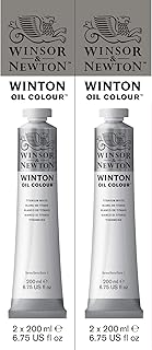 Peinture à l'huile winser & newton winton, ensemble blanc titane, 2 tubes