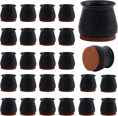 Couvre-pieds de chaise de luxe 24 pièces améliorés en silicone avec fond feutre