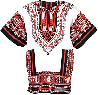 Chainupon dashiki chemise en coton africain tribal festival boho 70's hippie kaftan