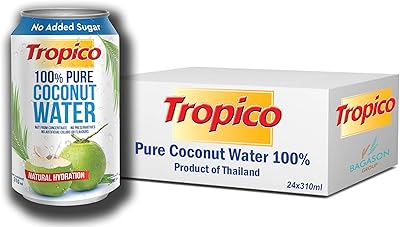 Eau de noix de coco thaïlandaise 100 % pure tropico, 310 ml, paquet de 24 | sans sucre ajouté | produit de thaïlande. Diaytar Sénégal : Le e-commerce qui change la donne