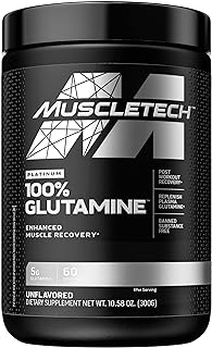 Poudre de glutamine 100 % platine de qualité essentielle muscletech, sans saveur