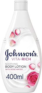 Lait pour le corps vita-rich johnson's, eau de rose hydratante, 400 ml