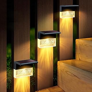 Ikam lot de 6 lampes solaires de toit pour clôture blanc chaud +
