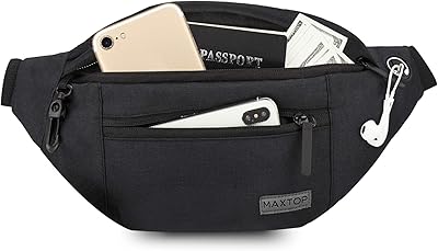 Maxtop fanny pack pour hommes et femmes, sac banane avec prise casque