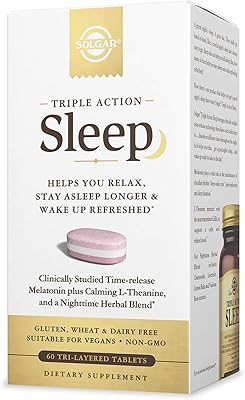 Comprimés de sommeil triple action solgar 60 comprimés tricouches mélange de plantes mélatonine
