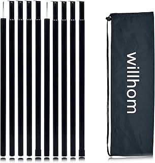 Kit d'accessoires de remplacement pour poteaux de tente avec tiges réglables (noir)