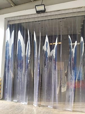 Rideau à lanières en pvc uni antistatique anti-poussière et insonorisant pré-assemblé avec kit