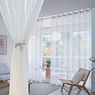 Rideaux de fenêtre en tulle et mousseline de couleur unie pour chambre à