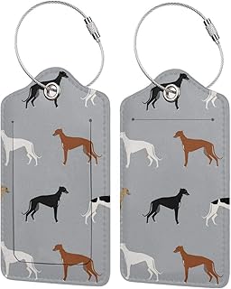 Étiquettes de bagage en similicuir à motif greyhounds étiquette de nom de voyage