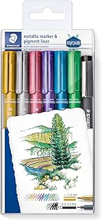 Marqueurs à paillettes staedtler 8323-swp6p multicolore (paquet de 6)