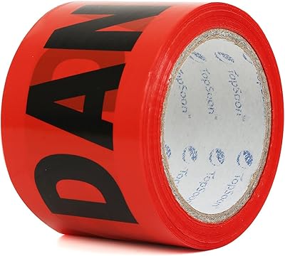 Ruban d'avertissement de danger rouge topson ruban d'avertissement de sécurité rouge vif 3"