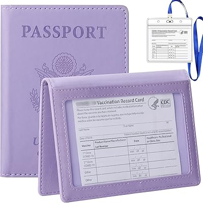 Porte-passeport tigary ensemble de porte-passeport et cartes de vaccins étui de passeport ultra