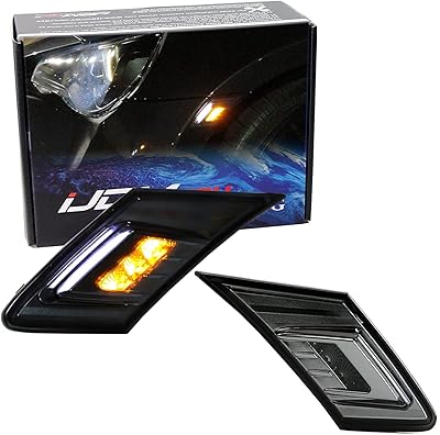 Ijdmtoy jdm feux de position latéraux avant à led bicolores blanc/ambre compatibles