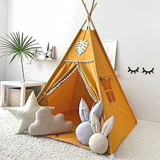Tente tipi pour enfants, tente de jeu pliable en toile de coton