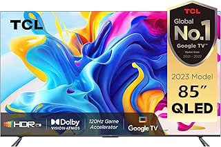 Téléviseur intelligent tcl 4k qled 85 pouces, google tv avec commande vocale mains