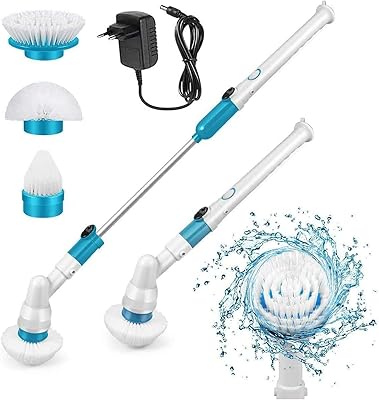 Brosse de nettoyage électrique, brosse rotative électrique réglable, poignée d'extension rotative avec 3