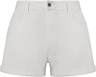 Short en jean extensible taille moyenne pour femme, short en jean décontracté à