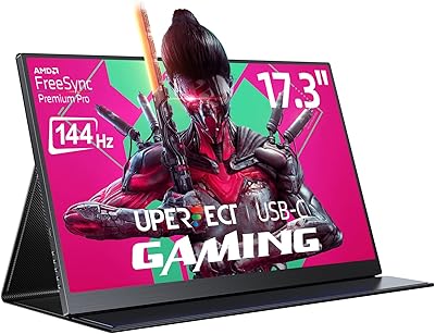 Moniteur de jeu portable u perfect 17,3 pouces 144 hz amd freesync premium