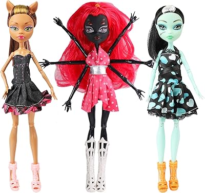 3 ensembles de poupées monster girl de 11" comprenant 3 poupées monster girl, 3 vêtements de poupée faits à la main, 3 paires de chaussures de poupée. Le meilleur du e-commerce discount réuni sur Diaytar