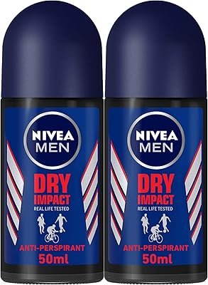 Déodorant roll-on nivea men dry impact, 2 x 50 ml