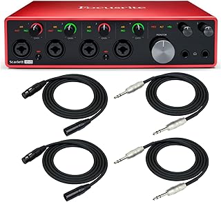 Ensemble d'interface audio usb focusrite scarlett 18i8 3e génération 18x8 avec 2 câbles