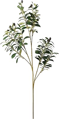 Plantes artificielles vertes branches de tige d'olivier fausses plantes feuilles vertes fruits feuillage