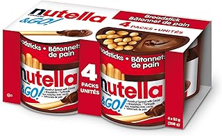Nutella pack de 4, pesant 208 grammes de & go