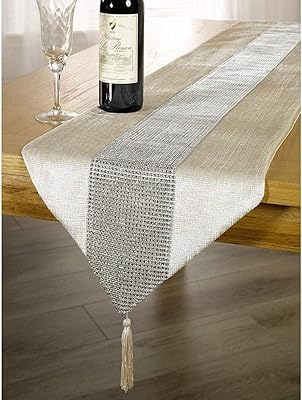 Nappe rectangulaire en coton faite à la main, 33 cm x 180 cm
