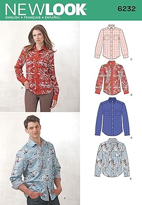 Simplicity creative patterns new look 6232 t-shirt boutonné pour hommes et femmes