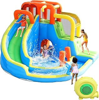 Toboggan aquatique gonflable sun sports maison rebondissante 9 en 1 pour enfants