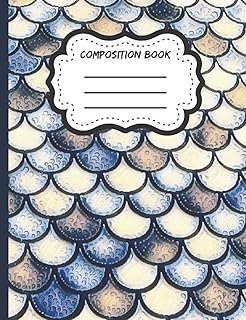 Livre de composition - échelles de toit bleues et jaunes : papier ligné