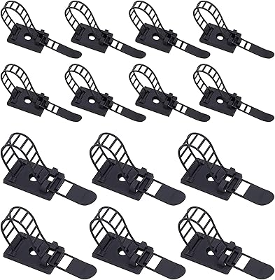 Attaches de câble en nylon auto-adhésives réglables rosstark, 50 pièces en 2 tailles