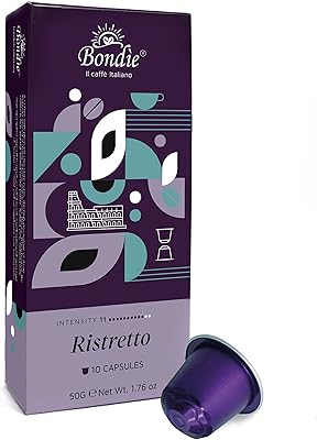 Capsules de café bondi espresso compatibles avec les machines nespresso, ristretto, mélange italien