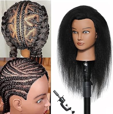 Tête de mannequin maurice avec mannequin 100 % vrais cheveux, mannequin de coiffure