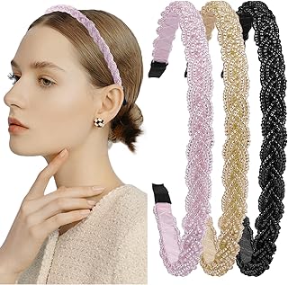 3 pièces bandeaux de perles multicolores accessoires de cheveux pour femmes filles cerceau