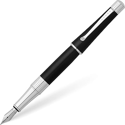 Stylo plume rechargeable cross beverly, pointe moyenne, avec coffret cadeau de luxe