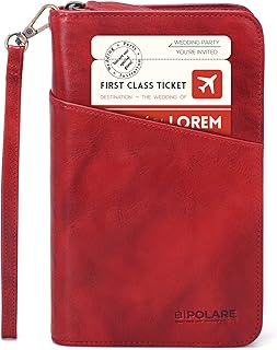 Portefeuille en cuir pleine fleur polar pour hommes et femmes, portefeuille de voyage