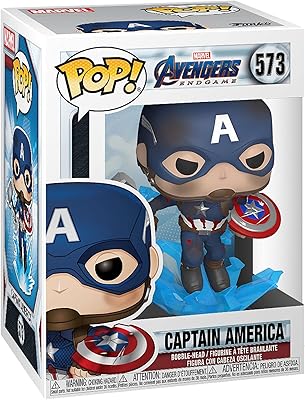Funko pop marvel : figurine captain america endgame avec bouclier brisé et mjolnir