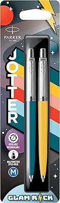 Stylos à bille parker jotter originals | collection glam rock | bleu paon