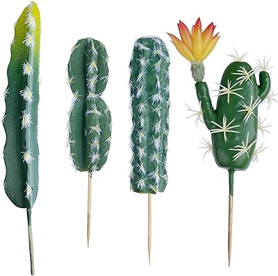 Woohoom lot de 4 plantes de cactus artificielles artificielles pour la décoration