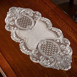 Chemin de table rectangulaire en dentelle artable, nappe en tissu de pierre