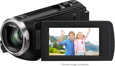 Caméscope panasonic full hd, résolution 1080p, zoom optique 50x, écran 2,7 pouces, noir