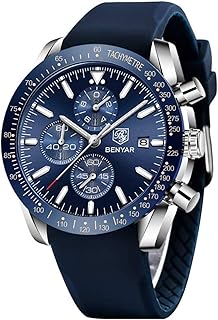 By benyar montres pour hommes silicone/acier inoxydable/bracelet en cuir marron 30m étanche quartz chronographe hommes montres affaires montre-bracelet décontractée cadeaux pour hommes. Votre supermarché en ligne au Sénégal, c'est Diaytar