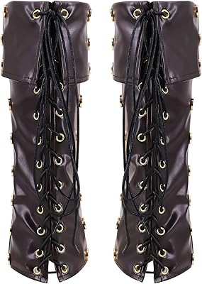 Bottes de pirate médiévales et renaissance en simili cuir avec boutons