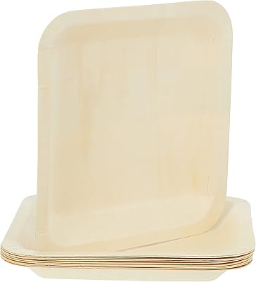 Assiettes rondes en bois biodégradables amusantes (10 pouces, 10 pièces) assiettes en bois
