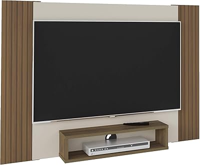 Panneau mural tv 40 pouces, marron sapin et blanc cassé ou marron sapin